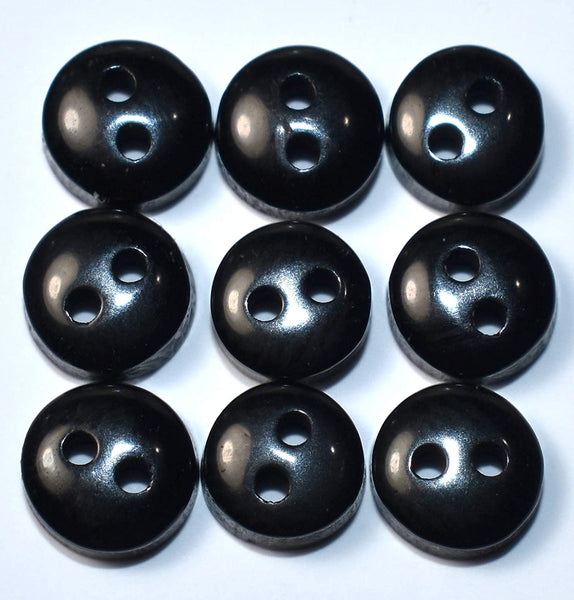 200 Pieces Tiny Buttons 2 Hole Doll Making Crafts (Black 6 mm)