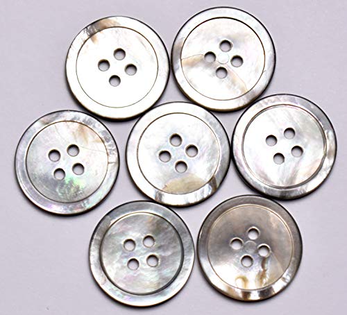 Mother of Pearl Buttons 4 Holes (Smoke 32L 20mm Qty 12)