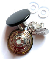 17 mm No-Sew Jean Button Solid Tack (Matte Black Qty 20)