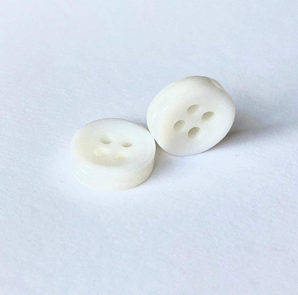 Ohana Goods Mother of Pearl Buttons 9MM - Qty 20 - White/Thick Concave