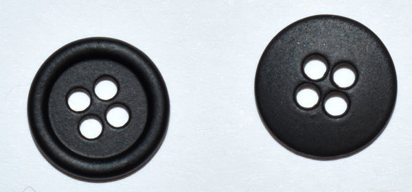 SFG Round 4 Hole Metal Buttons 10MM 3/8" (Matte Black 16L Qty 16)