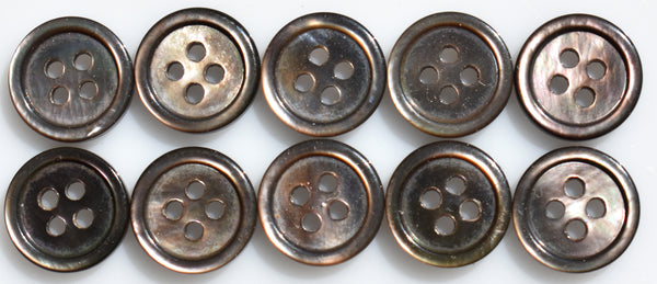 SFG Mother of Pearl Buttons (Smoke, 16L 10.5mm Qty 20)