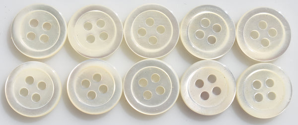 SFG Mother of Pearl Buttons (White, 16L 10.5mm Qty 20)