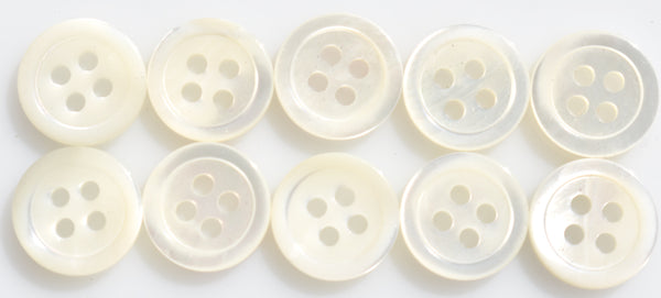 SFG Mother of Pearl Buttons (White, 14L 9mm Qty 20)