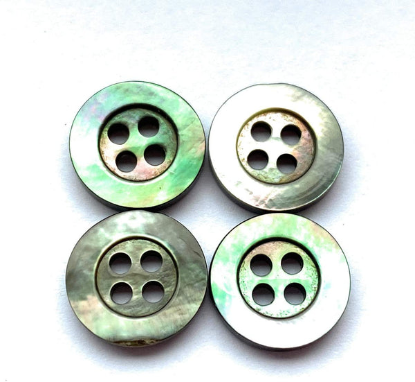 Mother of Pearl Buttons Thick Rim (11 mm - Smoke Qty 20)