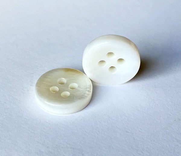 Ohana Goods Mother of Pearl Buttons 11.5MM - Qty 20 - White/Thick Concave