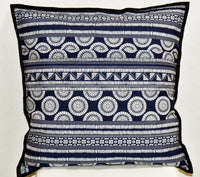 SFG Chinese Embroidered Decorative Pillow Cover 18 x 18 Blue Flowers