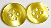 Dress Shirt Buttons 24pc Set - 16 Shirt Front Buttons 13mm (1/2in) - 8 Shirt Sleeve Buttons 11.5mm (7/16in) Yellow