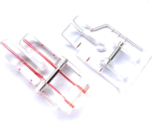 Clear Sewing Machine Presser Foot 2 Piece Set 1/4" (Quarter Inch) Quilting - Low Shank Snap-On
