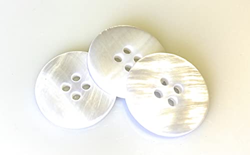 Mother of Pearl Buttons Extra Thick (20mm White - Qty 20)