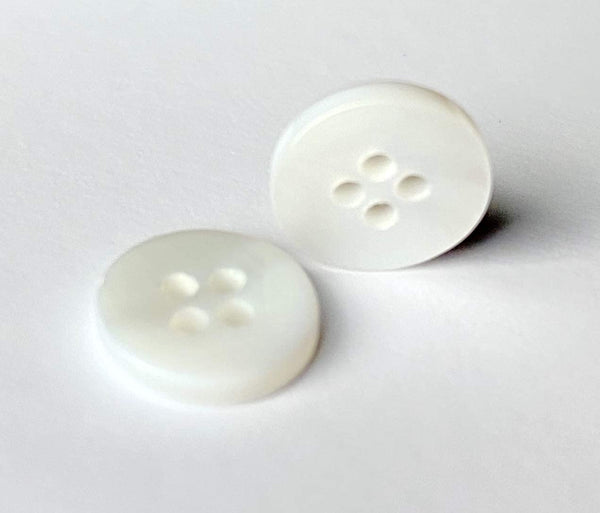 Ohana Goods Mother of Pearl Buttons 11MM - Qty 20 - White/Thick