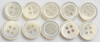 SFG Mother of Pearl Buttons Bulk (White, 16L 10.5mm Qty 100)